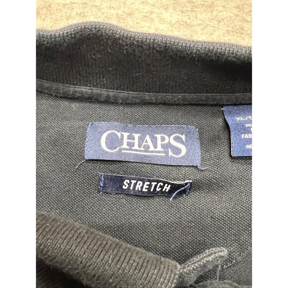 Chaps Stretch Black 2 Button Short Sleeve Polo Shirt Men's XL - Picture 4 of 8